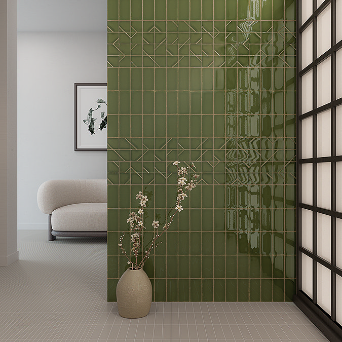 Nagoya Gloss Green Decor Wall Tiles 62 x 125mm