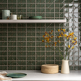 Nagoya Gloss Green Decor Wall Tiles 62 x 125mm