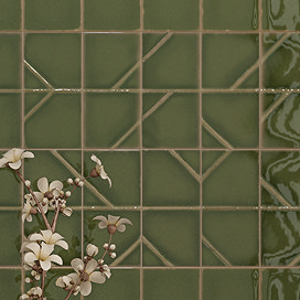 Nagoya Gloss Green Decor Wall Tiles 62 x 125mm