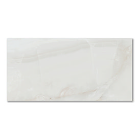 Naro Large Format White Polished Onyx Marble Effect Tiles - 600 x 1200mm