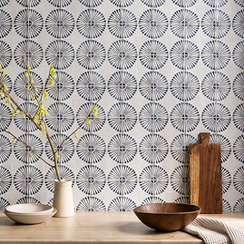 Nasrid Rustic Floral Patterned Gloss Wall Tiles 150 x 150mm