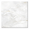 Natana White Polished Onyx Marble Effect Floor Tiles - 600 x 600mm