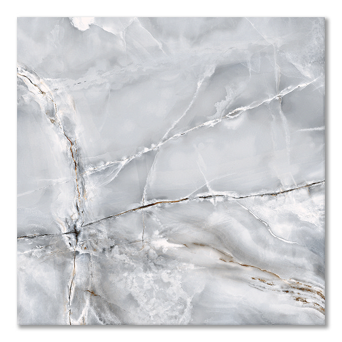Natana Grey Gloss Marble Effect Floor Tiles - 600 x 600mm