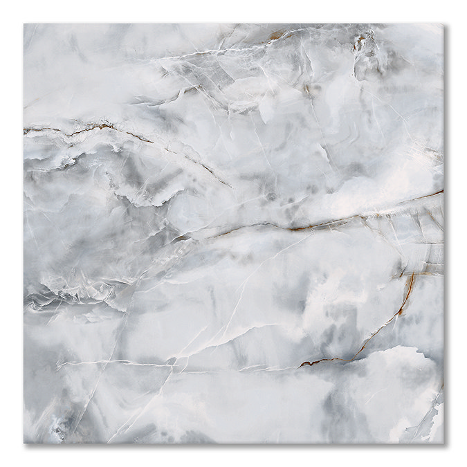 Natana Grey Gloss Marble Effect Floor Tiles - 600 x 600mm