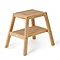 Natural Oak Slatted Bathroom Stool  Feature Large Image