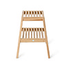 Natural Oak Slatted Bathroom Stool  Standard Large Image