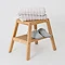 Natural Oak Slatted Bathroom Stool Large Image