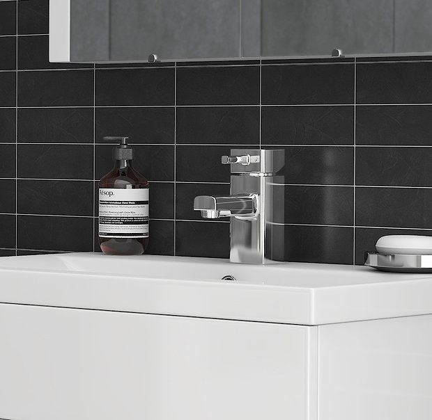Neo Minimalist Basin and Bath Shower Mixer Taps - Chrome  Feature Large Image