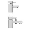 Neo Minimalist Basin and Bath Shower Mixer Taps - Chrome  In Bathroom Large Image