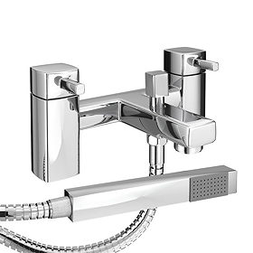 Neo Minimalist Bath Shower Mixer with Shower Kit - Chrome