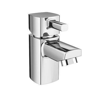 Neo Minimalist Cloakroom Mono Basin Mixer with Waste - Chrome  Feature Large Image
