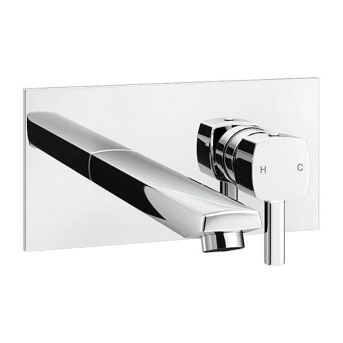 Neo Modern Wall Mounted Bath/Basin Filler - Chrome Large Image