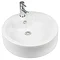 Neptune 1 Tap Hole Round Ceramic Counter Top Basin - 490 x 490mm - White Large Image