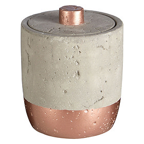 Neptune 400ml Cotton Jar with Lid - Concrete & Copper Large Image