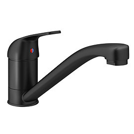 Neptune Black Single Lever Kitchen Sink Mixer Tap with Swivel Spout Large Image