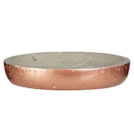 Neptune Oval Soap Dish - Concrete & Copper Medium Image