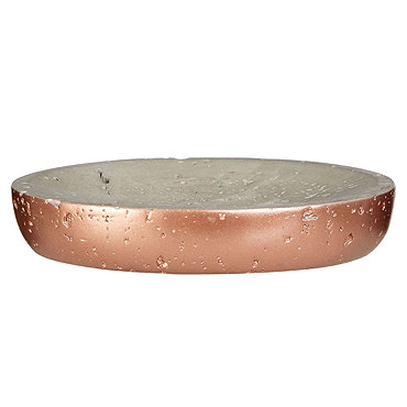 Neptune Oval Soap Dish - Concrete & Copper  Profile Large Image