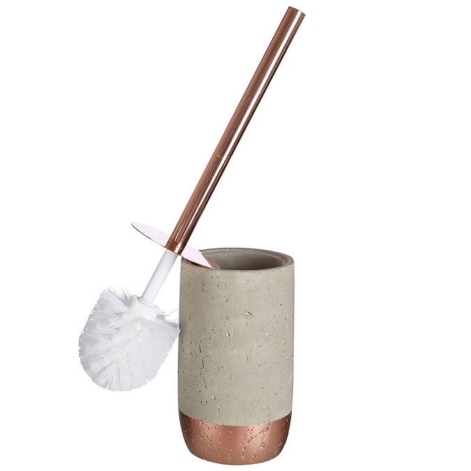 Neptune Toilet Brush Holder - Concrete & Copper  Profile Large Image