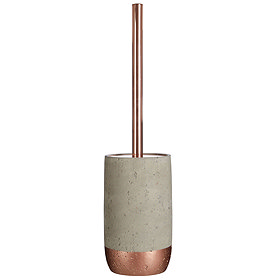 Neptune Toilet Brush Holder - Concrete & Copper  Large Image