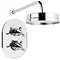 Neptune Twin Concealed 3/4" Thermostatic Valve with Sunflower 8" Fixed Head Large Image
