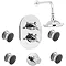 Neptune Twin Concealed 3/4" Thermostatic Valve with Shut Off, Fixed Head & Body Jet Large Image
