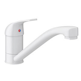 Neptune White Single Lever Kitchen Sink Mixer Tap with Swivel Spout Medium Image