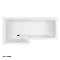 Nero 1700mm L Shape Square Shower Bath & Shaped Screen - Ebony (Left hand option)-DEL Profile Large Image