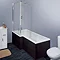Nero 1700mm L Shape Square Shower Bath & Shaped Screen - Ebony (Left hand option)-DEL Large Image