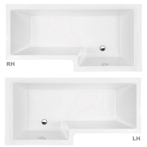 Premier 1700mm L-Shaped Square Shower Bath with MDF Panels & Screen  Feature Large Image
