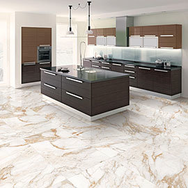 Nesta Carrara Marble Effect Floor Tiles - 600 x 1200mm Medium Image