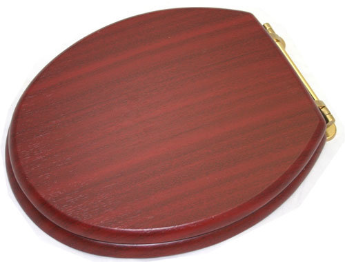 New Generation Platinum Toilet Seat with Brass Hinges - Mahogany Large Image