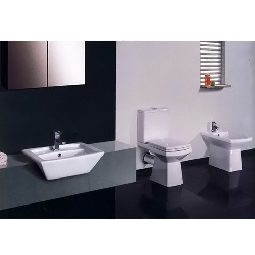 New Zeto Square Close-Coupled Modern Toilet with Soft Close Seat Profile Large Image