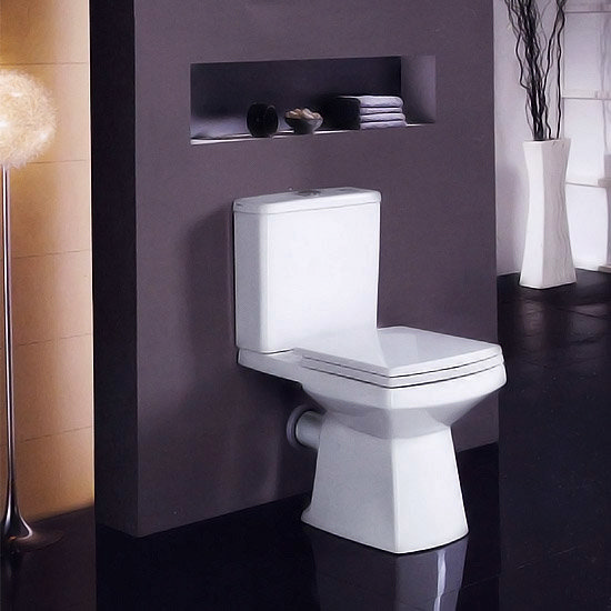 New Zeto Square Close-Coupled Modern Toilet with Soft Close Seat Feature Large Image