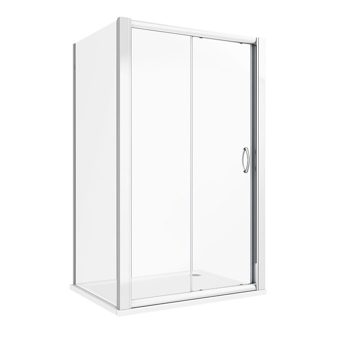 Newark 1200 x 900mm Sliding Door Shower Enclosure + Pearlstone Tray