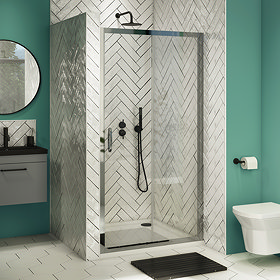 Newark Sliding Shower Door - Various Sizes (Height - 1850mm) Large Image