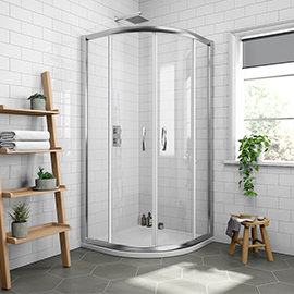 Newark 700 x 700mm Small Quadrant Shower Enclosure + Pearlstone Tray Medium Image