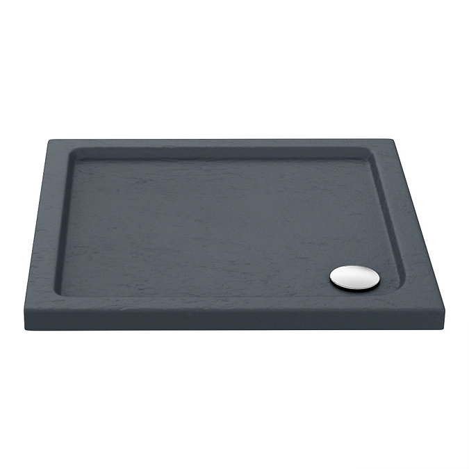 Newark 800 x 800mm Bi-Folding Shower Enclosure + Slate Effect Tray Profile Large Image