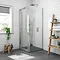 Newark 800 x 800mm Bi-Folding Shower Enclosure + Slate Effect Tray Large Image