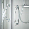 Newark 800 x 800mm Corner Entry Shower Enclosure + Slate Effect Tray  In Bathroom Large Image