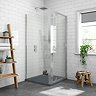 Newark 800 x 800mm Pivot Door Shower Enclosure + Slate Effect Tray Large Image
