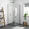 Newark 800 x 800mm Pivot Door Shower Enclosure + Slate Effect Tray Large Image
