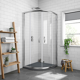 Newark 900 x 900mm Quadrant Shower Enclosure + Slate Effect Tray Large Image