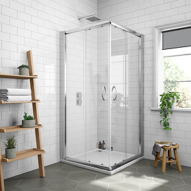 Newark Corner Entry Shower Enclosure + Pearlstone Tray Large Image