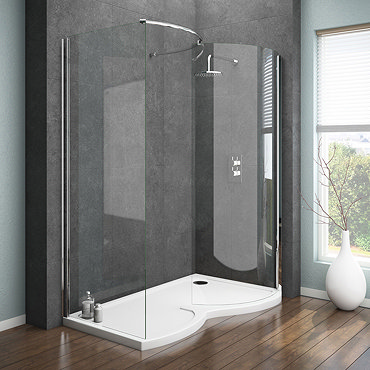 Newark Curved 1400 x 900mm Walk In Shower Enclosure Inc. Tray  Profile Large Image