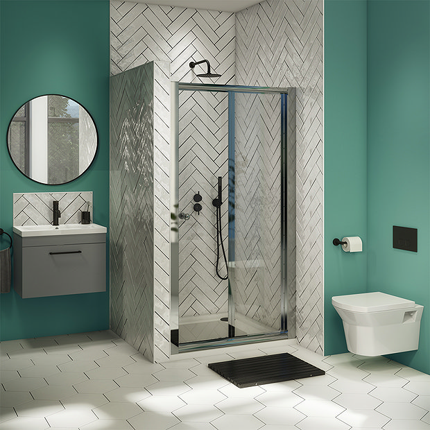 Newark Ensuite Bathroom Suite - Bi-Fold Folding Shower Door Large Image