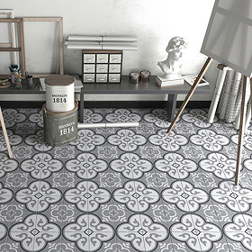 Newark Grey Wall and Floor Tiles - 200 x 200mm Large Image