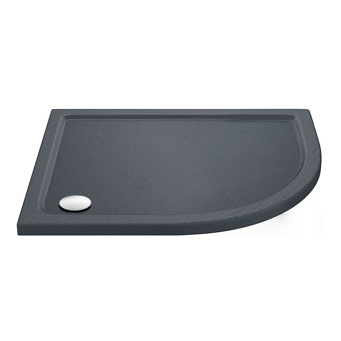 Newark RH 1200 x 800mm Offset Quadrant Enclosure + Slate Effect Tray  Profile Large Image