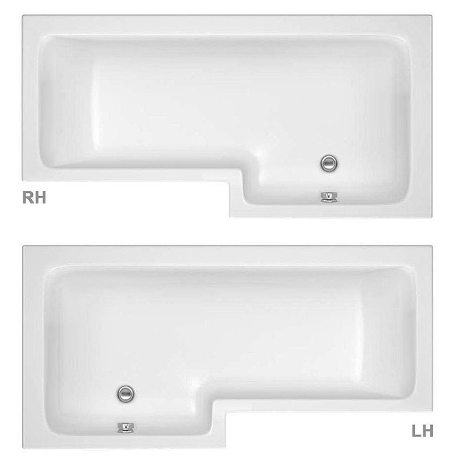 Ventura Shower Bath - 1700mm L Shaped with Fixed Screen + Panel  Profile Large Image