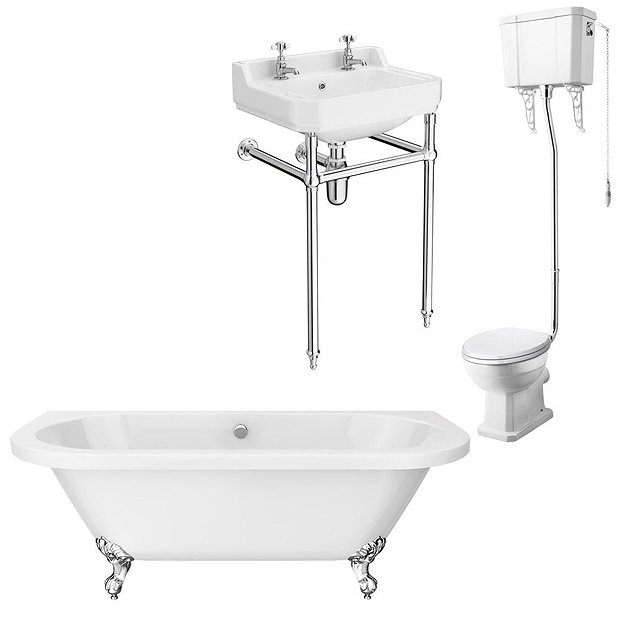Newbury Traditional Back-to-Wall Roll Top Bath Suite at Victorian ...