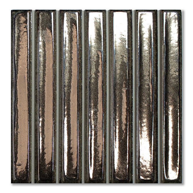 Newham Fluted Gold Metallic Effect Wall Tiles 116 x 116mm